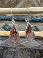 Natural Cacoxenite 925 Solid Sterling Silver Earrings 25mm - Natural Rocks by Kala