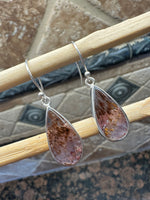 Natural Cacoxenite 925 Solid Sterling Silver Earrings 25mm - Natural Rocks by Kala
