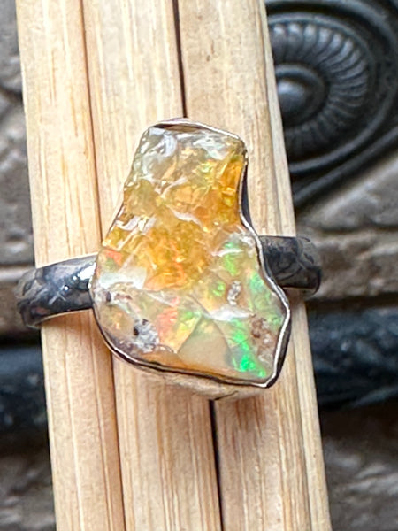 Ethiopian Fire Opal Ring Vivienne | BlackTreeLab 7.5 US