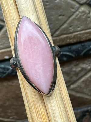 Natural Australian Pink Opal 925 Solid Sterling Silver Ring Size 7 - Natural Rocks by Kala