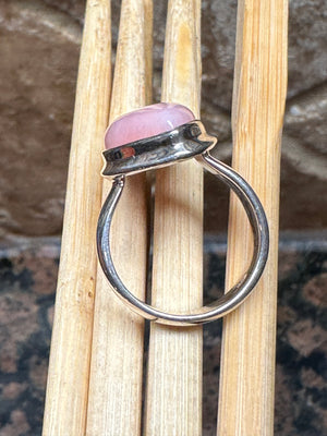 Natural Australian Pink Opal 925 Solid Sterling Silver Ring Size 7 - Natural Rocks by Kala