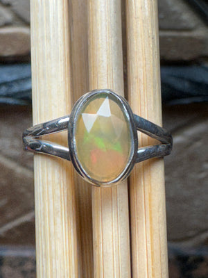 Natural Ethiopian Opal 925 Solid Sterling Silver Engagement Ring Size 9 - Natural Rocks by Kala