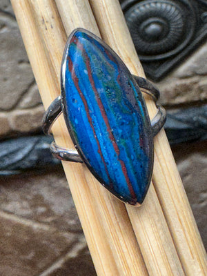 Rainbow Calsilica 925 Solid Sterling Silver Ring 7.75 - Natural Rocks by Kala