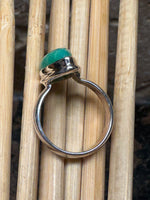 Natural Green Chrysoprase 925 Solid Sterling Silver Ring Size 7 - Natural Rocks by Kala