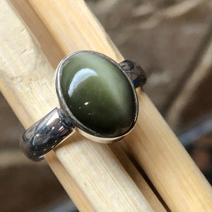 Natural Cat's Eye 925 Solid Sterling Silver Ring Size 6.75, 7, 8, 9.25 - Natural Rocks by Kala