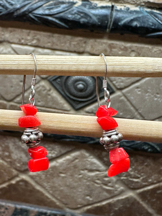 Genuine Carnelian 925 Solid Sterling Silver Earrings 25mm - Natural Rocks by Kala