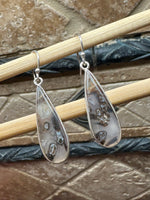 Natural Turkish stick and pseudomorph agate 925 Sterling Silver Earrings 40mm - Natural Rocks by Kala