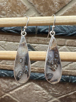 Natural Turkish stick and pseudomorph agate 925 Sterling Silver Earrings 40mm - Natural Rocks by Kala