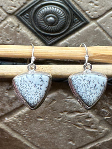 Natural Dentritic Agate 925 Solid Sterling Silver Earrings 25mm - Natural Rocks by Kala