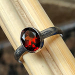 Natural 1.25ct Pyrope Garnet 925 Solid Sterling Silver Engagement Ring Size 6, 6.5, 8 - Natural Rocks by Kala