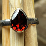 Natural 1.25ct Pyrope Garnet 925 Solid Sterling Silver Engagement Ring Size 6.5, 7 - Natural Rocks by Kala