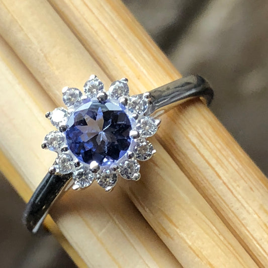 Natural Tanzanite 925 Solid Sterling Silver Engagement Ring Size 6, 8, 9 - Natural Rocks by Kala