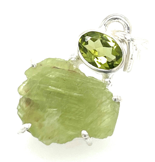 Natural Green Kyanite 925 Solid Sterling Silver Pendant 27mm - Natural Rocks by Kala
