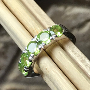 Natural 2.5ct Green Peridot 925 Solid Sterling Silver Ring Size 6, 7, 8, 9 - Natural Rocks by Kala