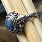 Natural Royal Blue Kyanite 925 Solid Sterling Silver Engagement Ring Size 6, 7, 8, 9 - Natural Rocks by Kala