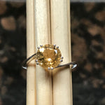 Natural 1.25ct Golden Citrine 925 Solid Sterling Silver Engagement Ring Size 6, 7, 8, 9 - Natural Rocks by Kala