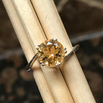 Natural 1.25ct Golden Citrine 925 Solid Sterling Silver Engagement Ring Size 6, 7, 8, 9 - Natural Rocks by Kala