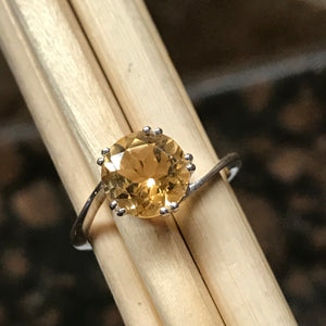 Natural 1.25ct Golden Citrine 925 Solid Sterling Silver Engagement Ring Size 6, 7, 8, 9 - Natural Rocks by Kala