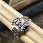 Natural 2ct Iolite 925 Solid Sterling Silver Ring Size 6, 7, 8, 9 - Natural Rocks by Kala