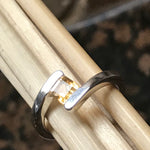 Natural 1ct Golden Citrine 925 Solid Sterling Silver Engagement Ring Size 6, 7, 8 - Natural Rocks by Kala