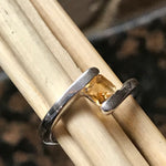 Natural 1ct Golden Citrine 925 Solid Sterling Silver Engagement Ring Size 6, 7, 8 - Natural Rocks by Kala