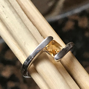 Natural 1ct Golden Citrine 925 Solid Sterling Silver Engagement Ring Size 6, 7, 8 - Natural Rocks by Kala