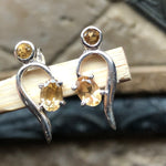 Natural Golden Citrine 925 Solid Sterling Silver Earrings 15mm - Natural Rocks by Kala