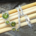 Natural 2.5ct Green Peridot 925 Solid Sterling Silver Pendant Necklace 16" - Natural Rocks by Kala