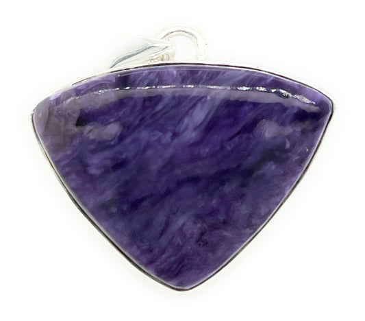 Natural Siberian Charoite 925 Solid Sterling Silver Pendant 30mm - Natural Rocks by Kala