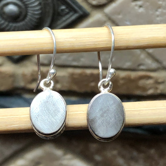 Natural Muonionalusta Meteorite Sweden 925 Solid Sterling Silver Earrings 25mm - Natural Rocks by Kala