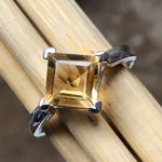 Natural 1.5ct Golden Citrine 925 Solid Sterling Silver Ring Size 6, 7, 8, 9 - Natural Rocks by Kala