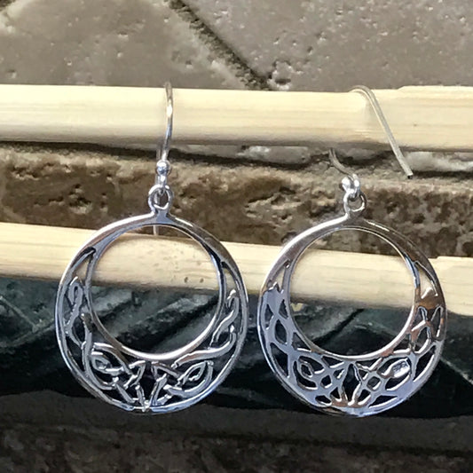 Celtic Knot 925 Solid Sterling Silver Earrings 35mm - Natural Rocks by Kala