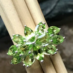 Natural 10ct Green Peridot 925 Solid Sterling Silver Ring Size 6, 7, 9 - Natural Rocks by Kala