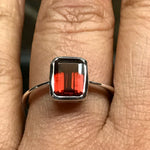 Natural 1.25ct Pyrope Garnet 925 Sterling Silver Ring Size 6, 7, 8, 9 - Natural Rocks by Kala