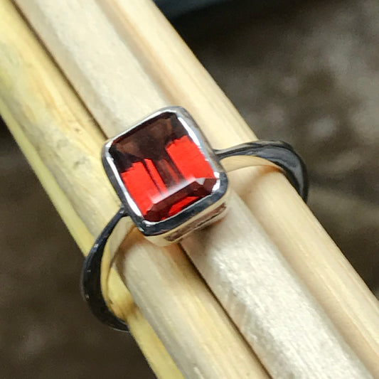 Natural 1.25ct Pyrope Garnet 925 Sterling Silver Ring Size 6, 7, 8, 9 - Natural Rocks by Kala
