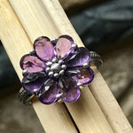 Natural 6ct Amethyst 925 Solid Sterling Silver Wedding Ring Size 6, 7, 8, 9 - Natural Rocks by Kala