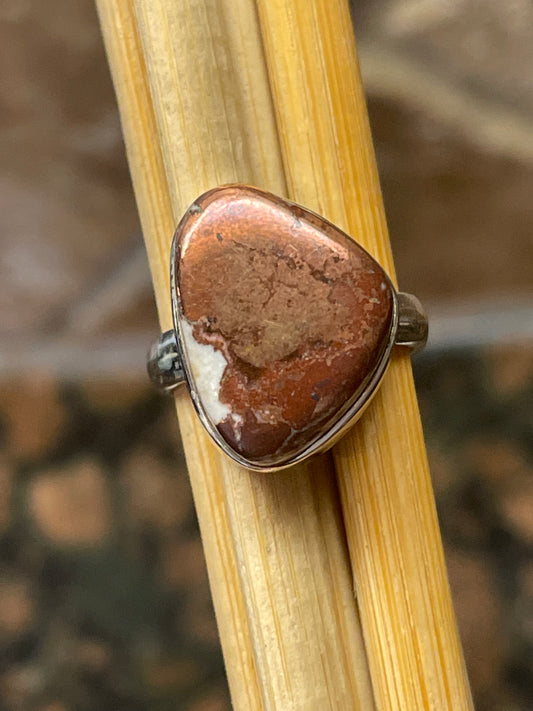 Natural Rarest Copper Agate 925 Solid Sterling Silver Ring Size 6.5 - Natural Rocks by Kala