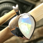 Natural Rainbow Moonstone 925 Solid Sterling Silver Heart Pendant 20mm - Natural Rocks by Kala