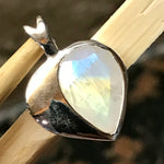 Natural Rainbow Moonstone 925 Solid Sterling Silver Heart Pendant 20mm - Natural Rocks by Kala