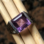 Natural 2ct Purple Amethyst 925 Solid Sterling Silver Men's Ring Size 7, 8, 9, 10, 11, 12, 13 - Natural Rocks by Kala