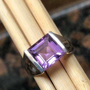 Natural 2ct Purple Amethyst 925 Solid Sterling Silver Men's Ring Size 7, 8, 9, 10, 11, 12, 13 - Natural Rocks by Kala