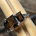 Genuine 4ct Smoky Topaz 925 Solid Sterling Silver Ring Size 6, 9 - Natural Rocks by Kala