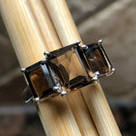 Genuine 4ct Smoky Topaz 925 Solid Sterling Silver Ring Size 6, 9 - Natural Rocks by Kala