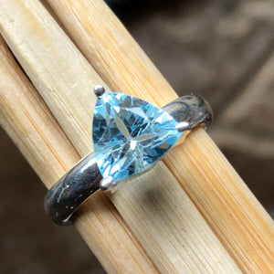 Genuine 1ct Blue Topaz 925 Solid Sterling Silver Engagement Ring Size 6, 7, 8 - Natural Rocks by Kala