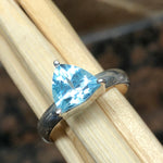 Genuine 1ct Blue Topaz 925 Solid Sterling Silver Engagement Ring Size 6, 7, 8 - Natural Rocks by Kala