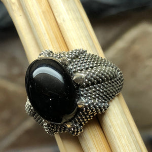 Natural Black Onyx 925 Solid Sterling Silver Men's Ring Size 8, 9, 10, 11, 12 - Natural Rocks by Kala