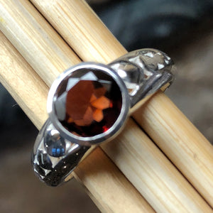Natural 1ct Pyrope Garnet 925 Solid Sterling Silver Engagement Ring Size 6, 7, 8 - Natural Rocks by Kala