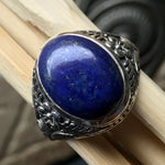 Natural Blue Lapis Lazuli 925 Solid Sterling Silver Men's Ring Size 8, 9, 10, 11, 12 - Natural Rocks by Kala