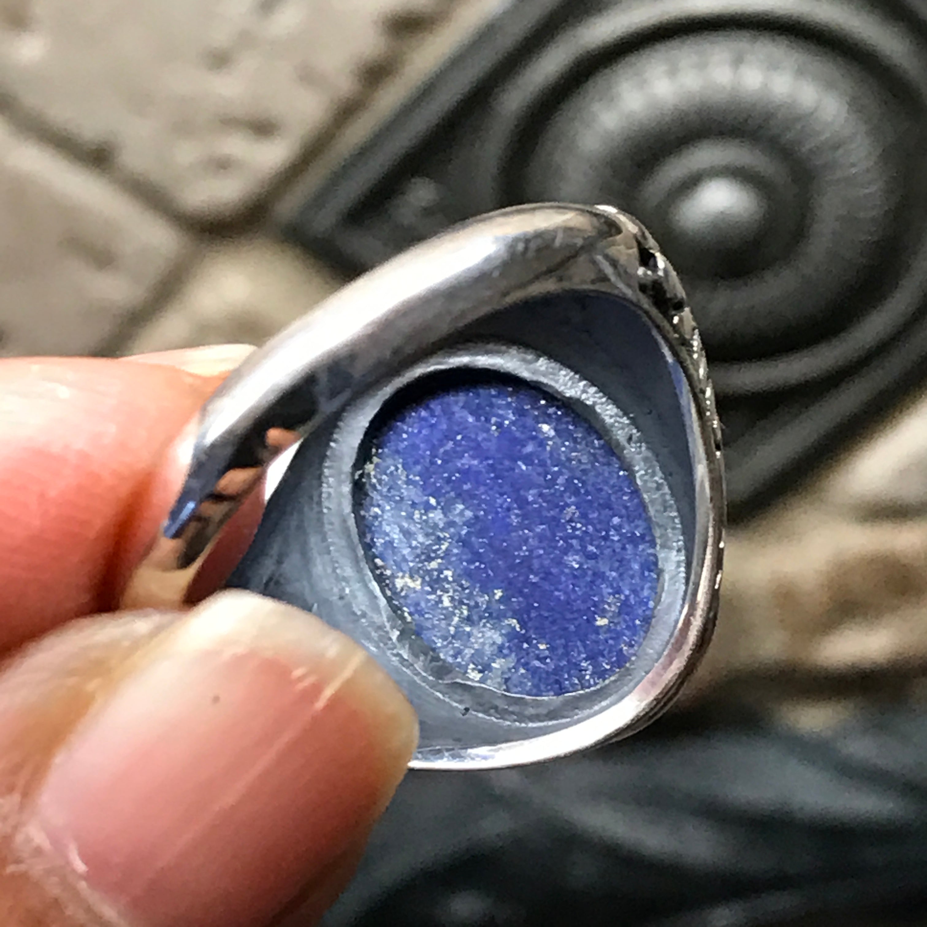 Natural Blue Lapis Lazuli 925 Solid Sterling Silver Men's Ring Size 8, 9, 10, 11, 12 - Natural Rocks by Kala
