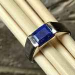 Natural Blue Lapis Lazuli 925 Solid Sterling Silver Men's Ring Size 9, 10, 11, 12, 13 - Natural Rocks by Kala